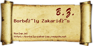 Borbély Zakariás névjegykártya